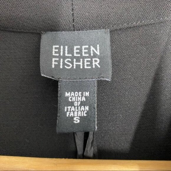 Eileen Fisher Black Jacket‎ Blazer Open Front Size Small - Picture 6 of 7